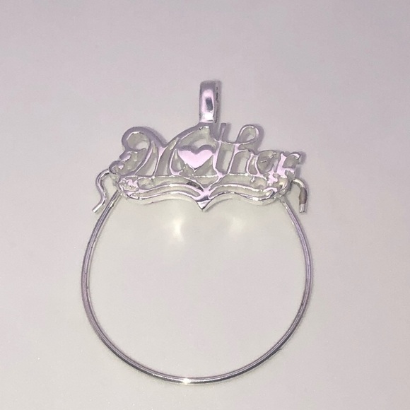 VTG Sterling Silver Charm Holder ‘ Mother ‘ Pendant 1.6” - Picture 2 of 5